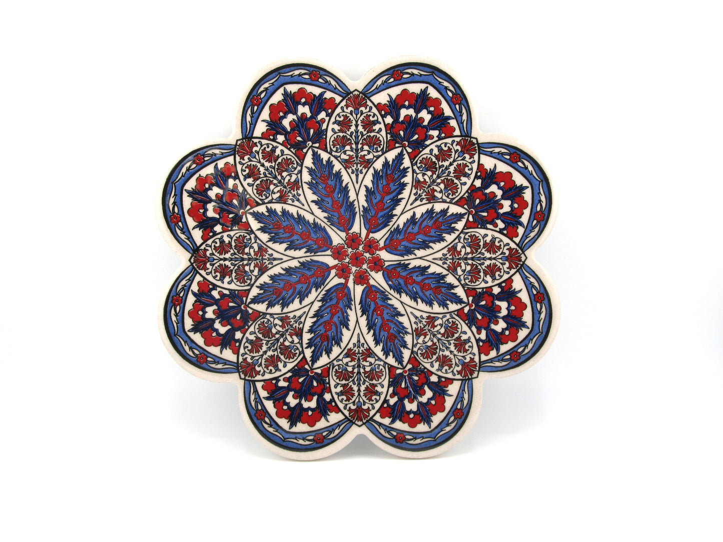 Turkish Hot Pad Red Floral Design