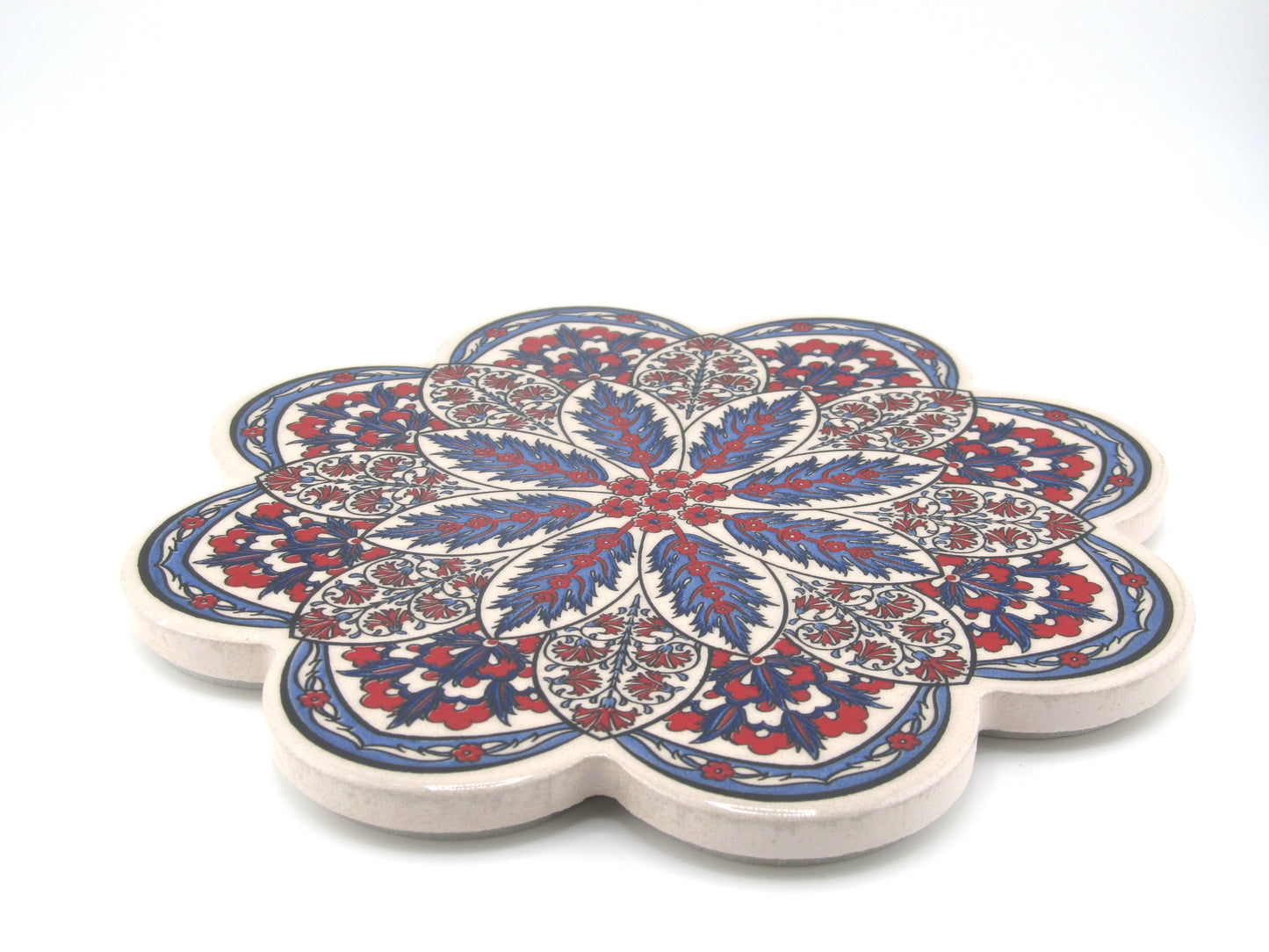 Turkish Hot Pad Red Floral Design