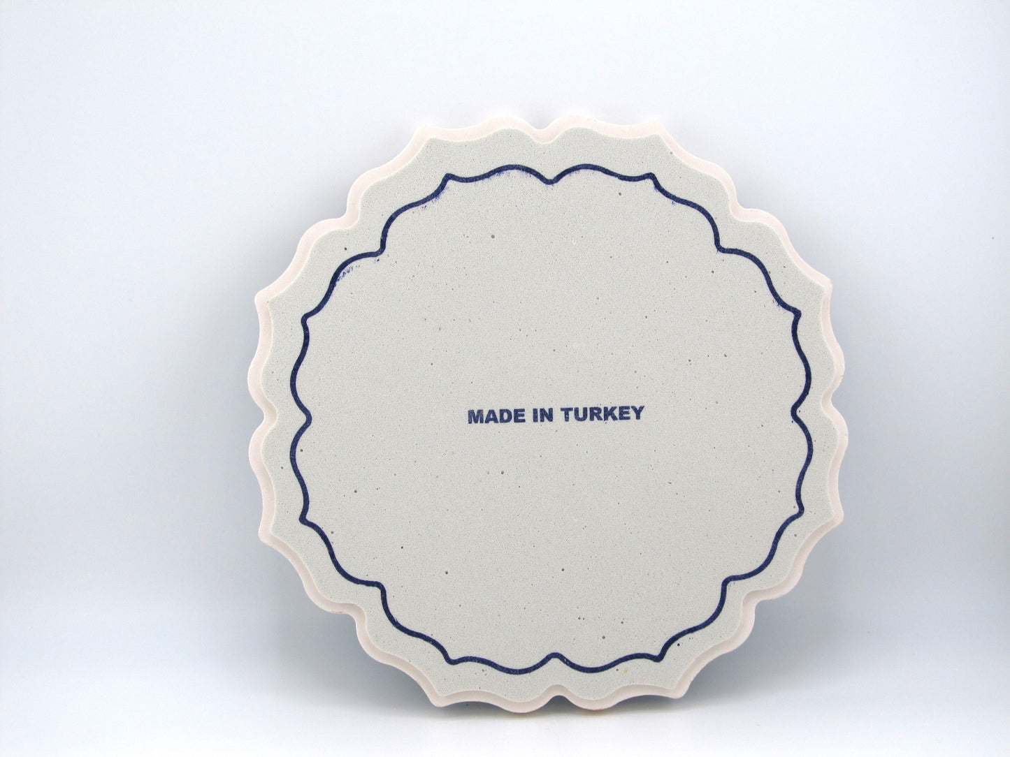 Round Turkish Hot Pad Floral Blue Design