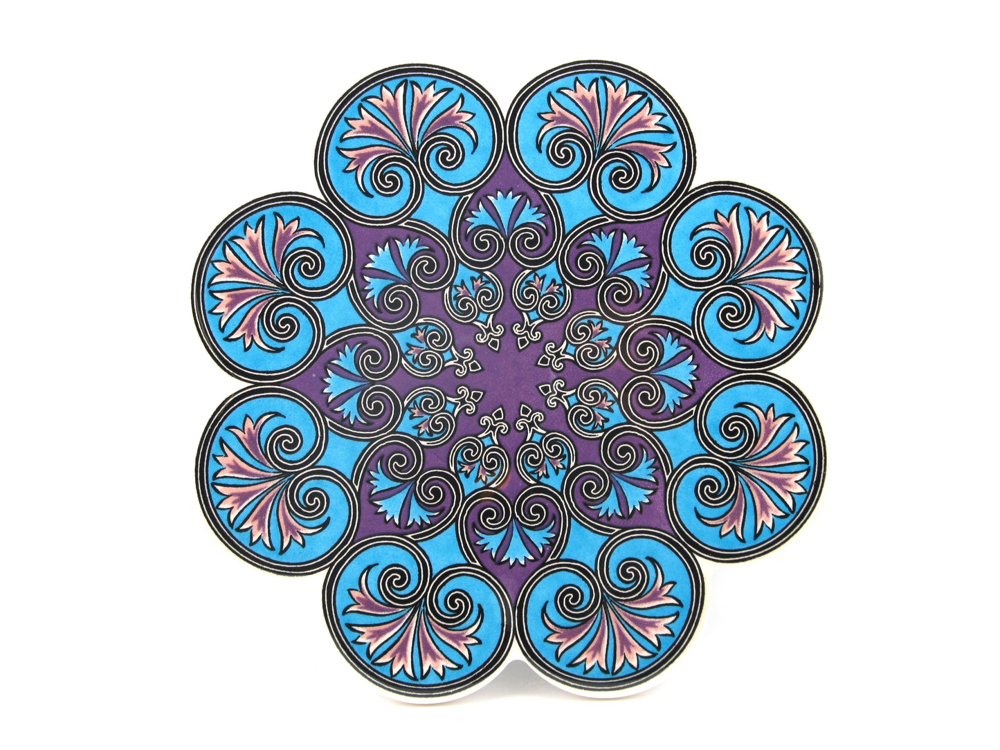 Turkish Hot Pad Traditional Purple Floral Design