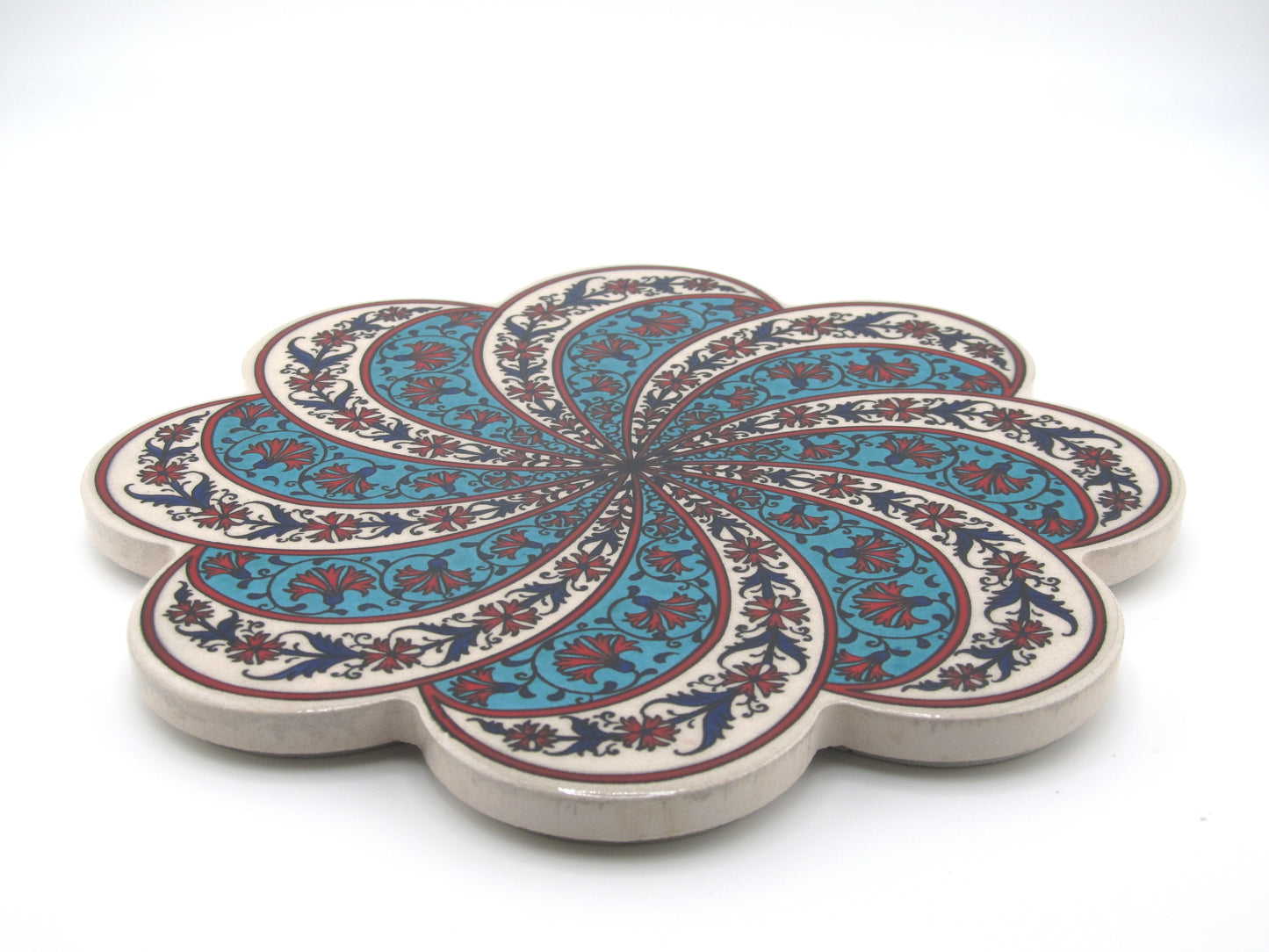 Turkish Hot Pad Traditional Spiral Floral Design