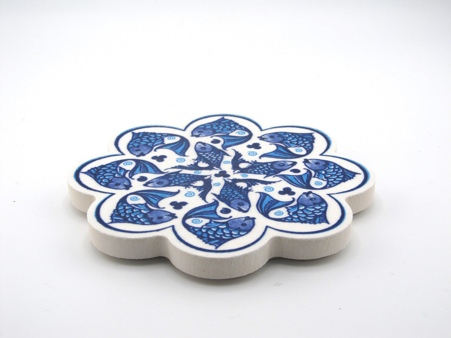 Ceramic Coaster Bunch Fish Spiral Style