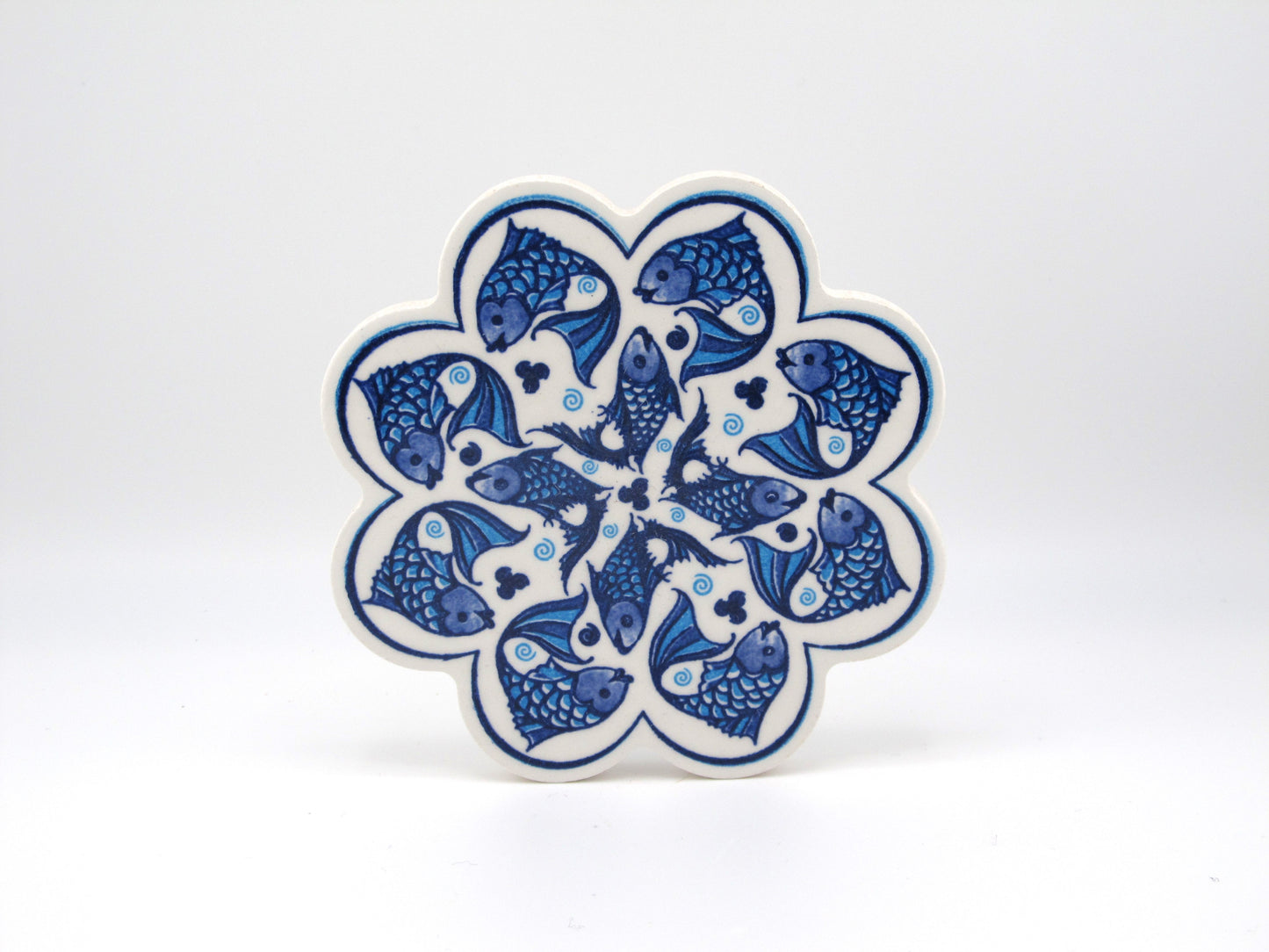 Ceramic Coaster Bunch Fish Spiral Style