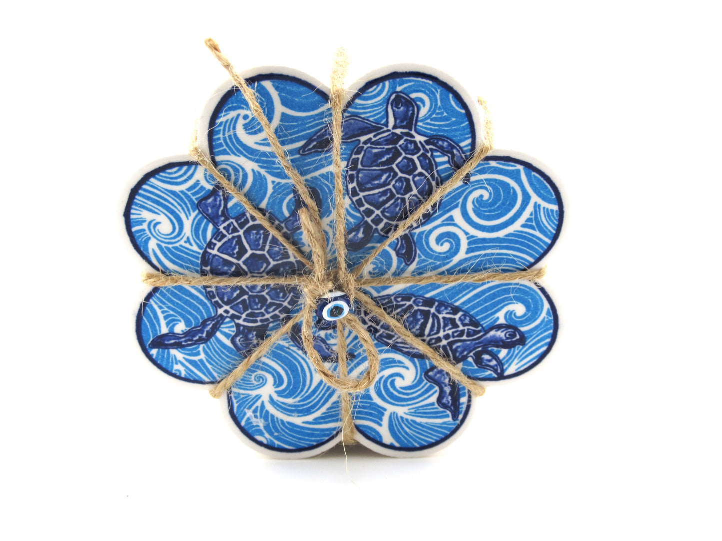 Ceramic Coaster Bunch Triple Turtle Design