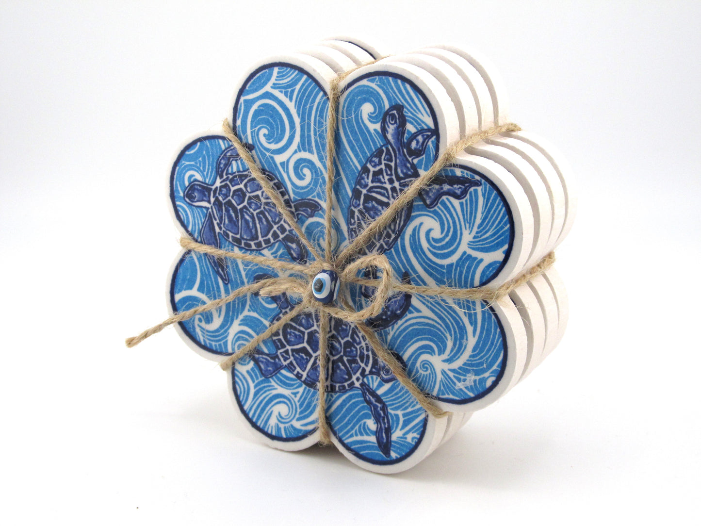 Ceramic Coaster Bunch Triple Turtle Design