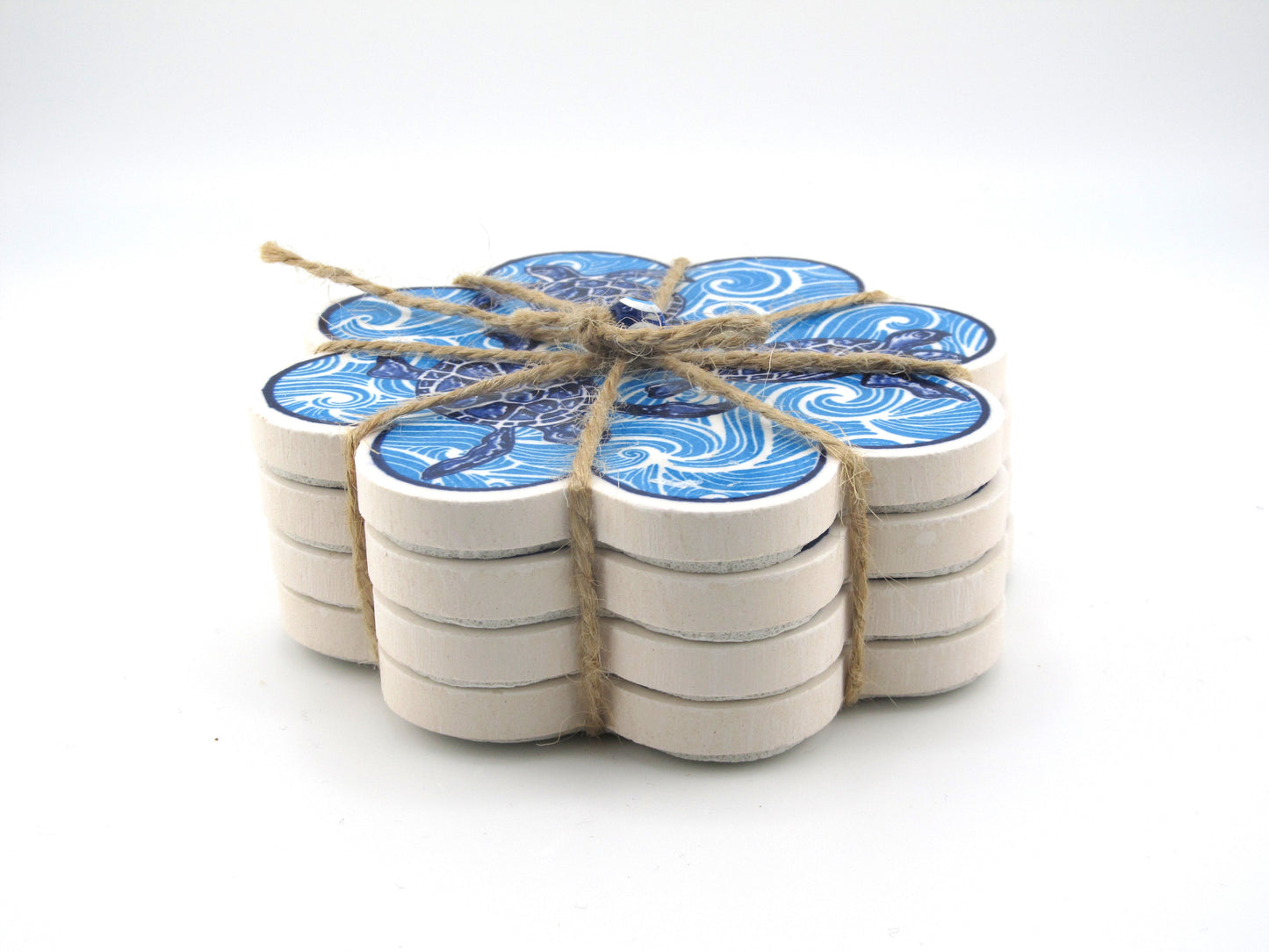 Ceramic Coaster Bunch Triple Turtle Design